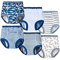 Vista 7 de Joyo roy Pantalones de entrenamiento suaves para ir al baño, 4 paquetes de ropa interior reutilizable para niños pequeños, 3T, 100% algodón
