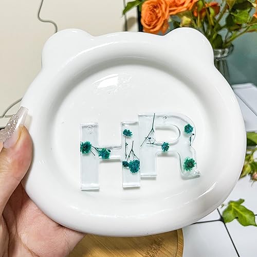 Miniatura 3 de Moldes de resina para llavero, 101 piezas de molde de alfabeto de silicona, molde de números del alfabeto de fundición de resina, moldes de llavero