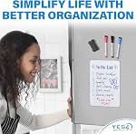 Magnetic Dry Erase Whiteboard Sheet for Fridge - 30x20 cm - Stain-Resistant with 3 Markers & Big Eraser with Magnets - Small Refrigerator White Board Planner & Organiser - by Yes4Quality