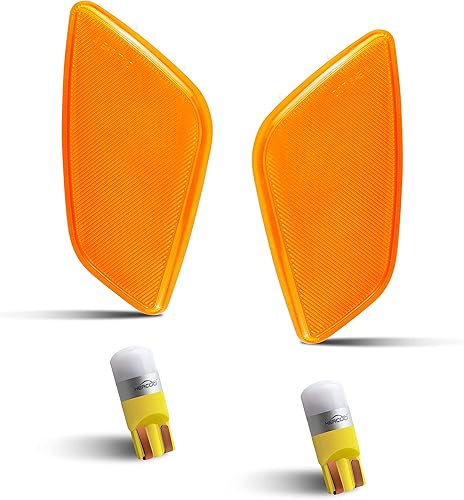 Miniatura 1 de HERCOO Luces LED de señal de estacionamiento, luces de marcador lateral, cubierta de lámparas, bombillas ámbar para conductor y pasajero, montaje de