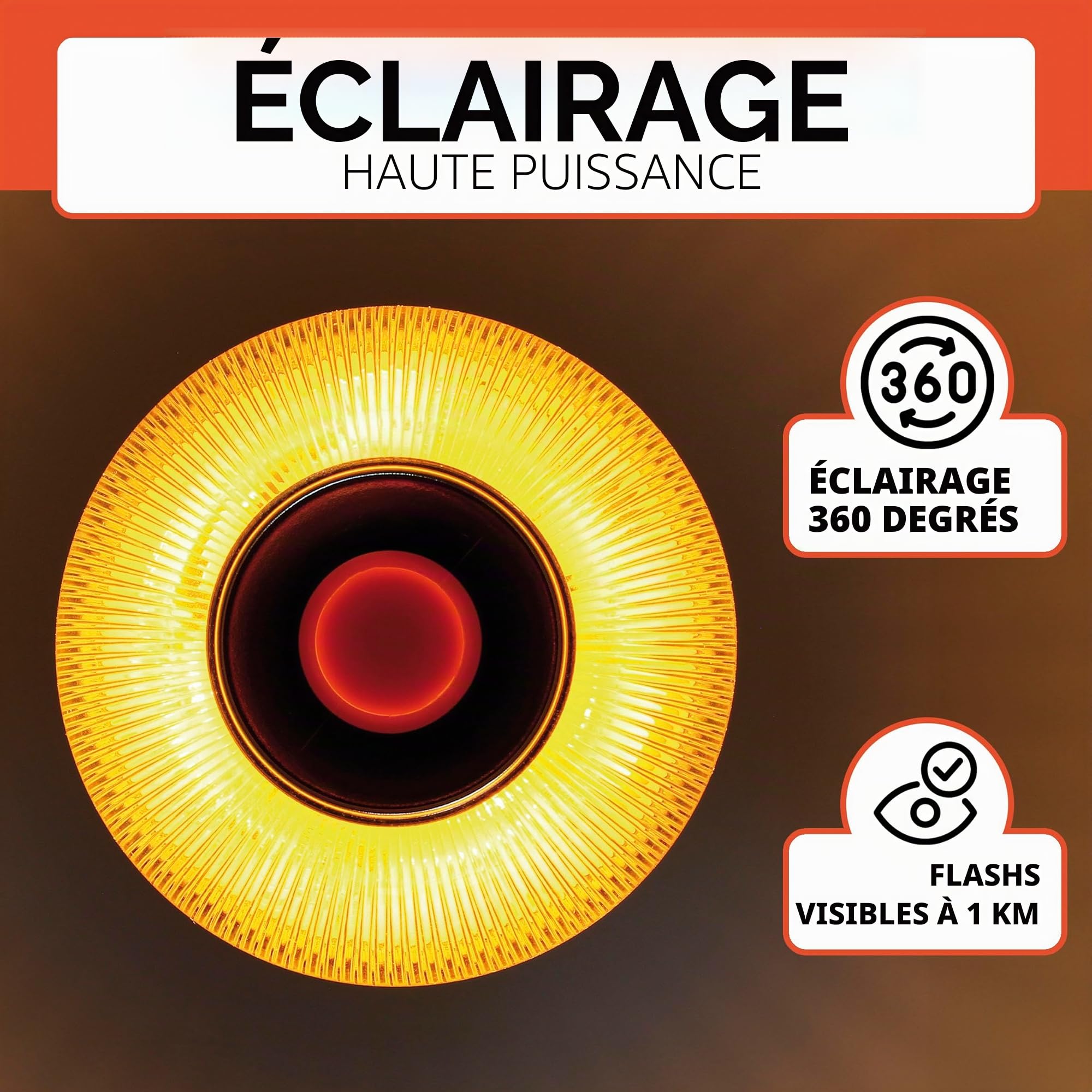 Lampe de secours V16 avec géolocalisation certifiée et connectée à la carte SIM DGT 3.0 Plan de données intégré inclus Base magnétique IP-54 avec sac de rangement inclus