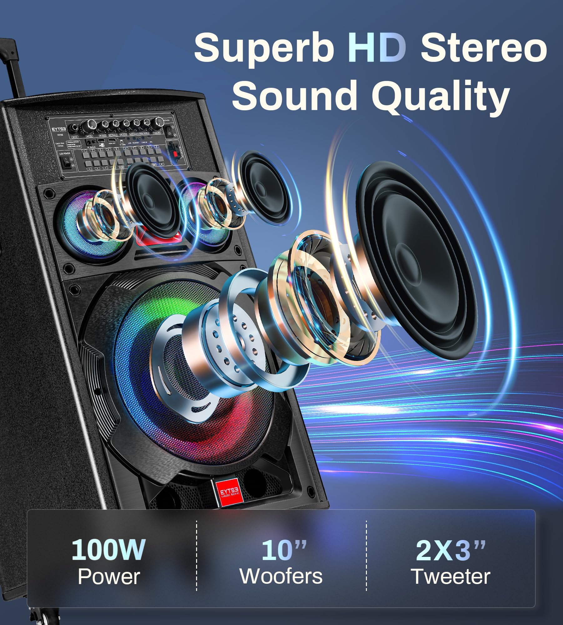 Macchina per karaoke con display con testi dello schermo per adulti, touch screen da 14,1 pollici, altoparlante portatile per karaoke, sistema PA 800 W di potenza di picco con 2 microfoni wireless