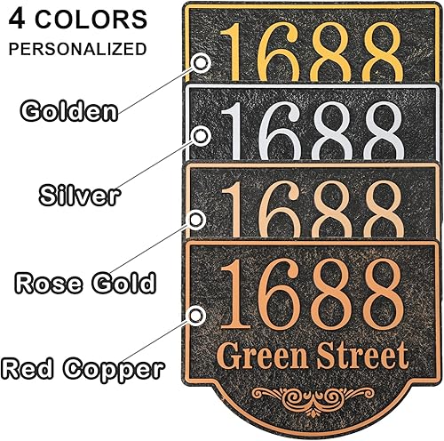 Miniatura 2 de Letrero de dirección personalizado montado en el césped, grandes opciones, placa de metal con número de casa, placa de dirección para patio, césped,