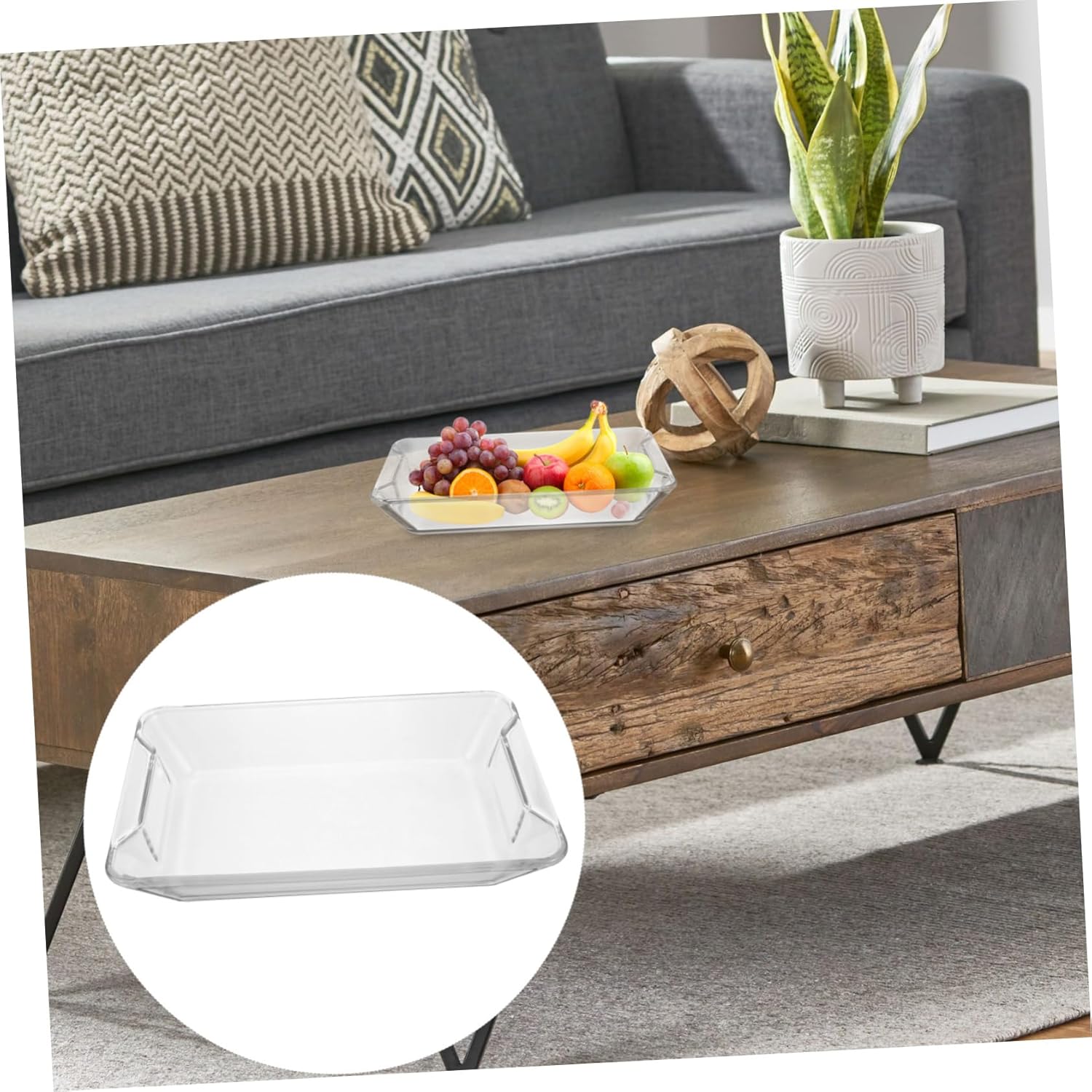 Cabilock Delicate Fish Steaming Dish Tempered Glass Serving Platter for Steaming Fruits and Snacks Food Storage Tray for Parties and Family Gatherings