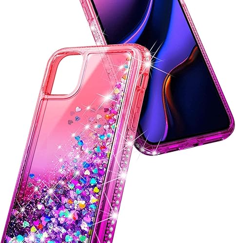 Miniatura 6 de NGB Funda compatible con iPhone 11 con protector de pantalla de vidrio templado, soporte de anillocorrea de muñeca, para niñas y mujeres (rosamorado)