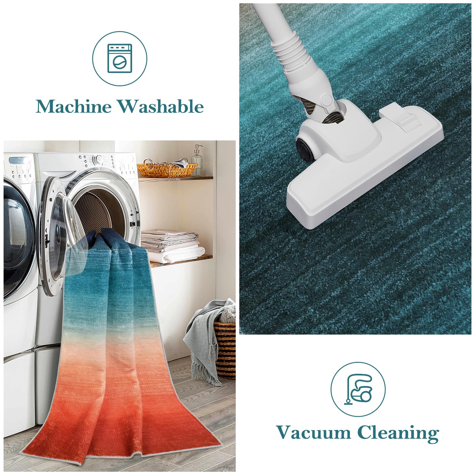 Lahome Moderner Läufer 60x200 Cm - Rutschfester Flurteppich Mit Ombre-Druck - Maschinenwaschbar