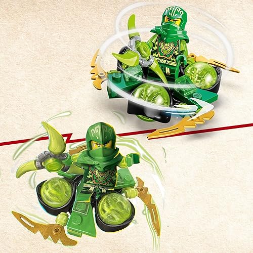 Miniatura 5 de LEGO NINJAGO Lloyd's Dragon Power Spinjitzu Spin 71779 Juguete de construcción giratorio verde con minifigura Ninja Lloyd, idea de regalo para niños