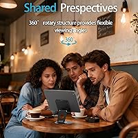 Vista 2 de Swivel Tablet Stand, Aluminum Portable 360°Rotating Adjustable Tablet Holder for All 4-12.9’’ iPad Surface Samsung Phone Tablet Kindle E-Reader and