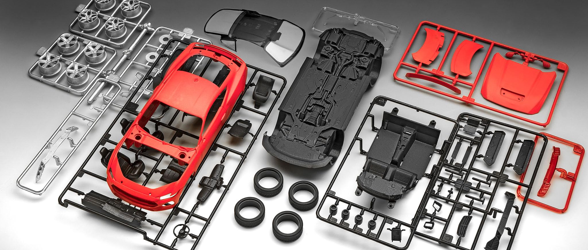 Revell 07743 2024 Ford Mustang GT Click System escala 1:25 - Kit de modelo de plástico sin construir/sin pintar