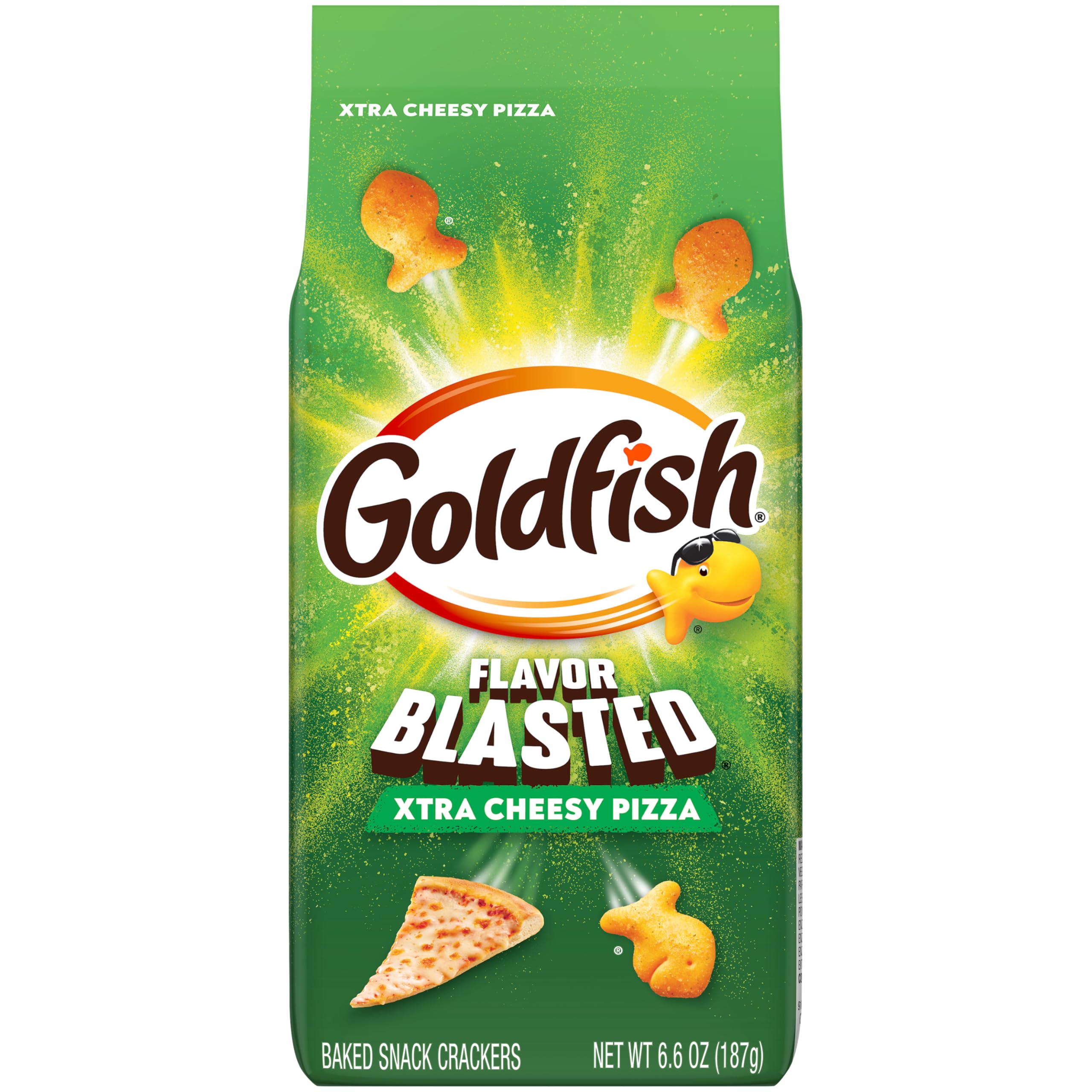 Flavor Blasted Xtra Cheesy Pizza Cheese Crackers, 6.6 Oz Bag