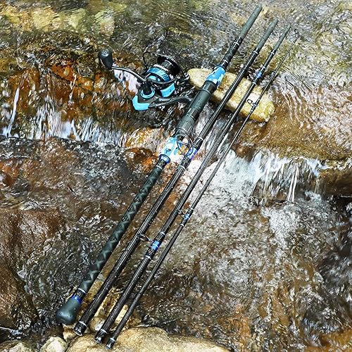 Vista 9 de Sougayilang Combo de caña y carrete de pesca de surf, 4 piezas MH/H de agua salada con carrete giratorio de tamaño 5000 (12 pies/15 pies)