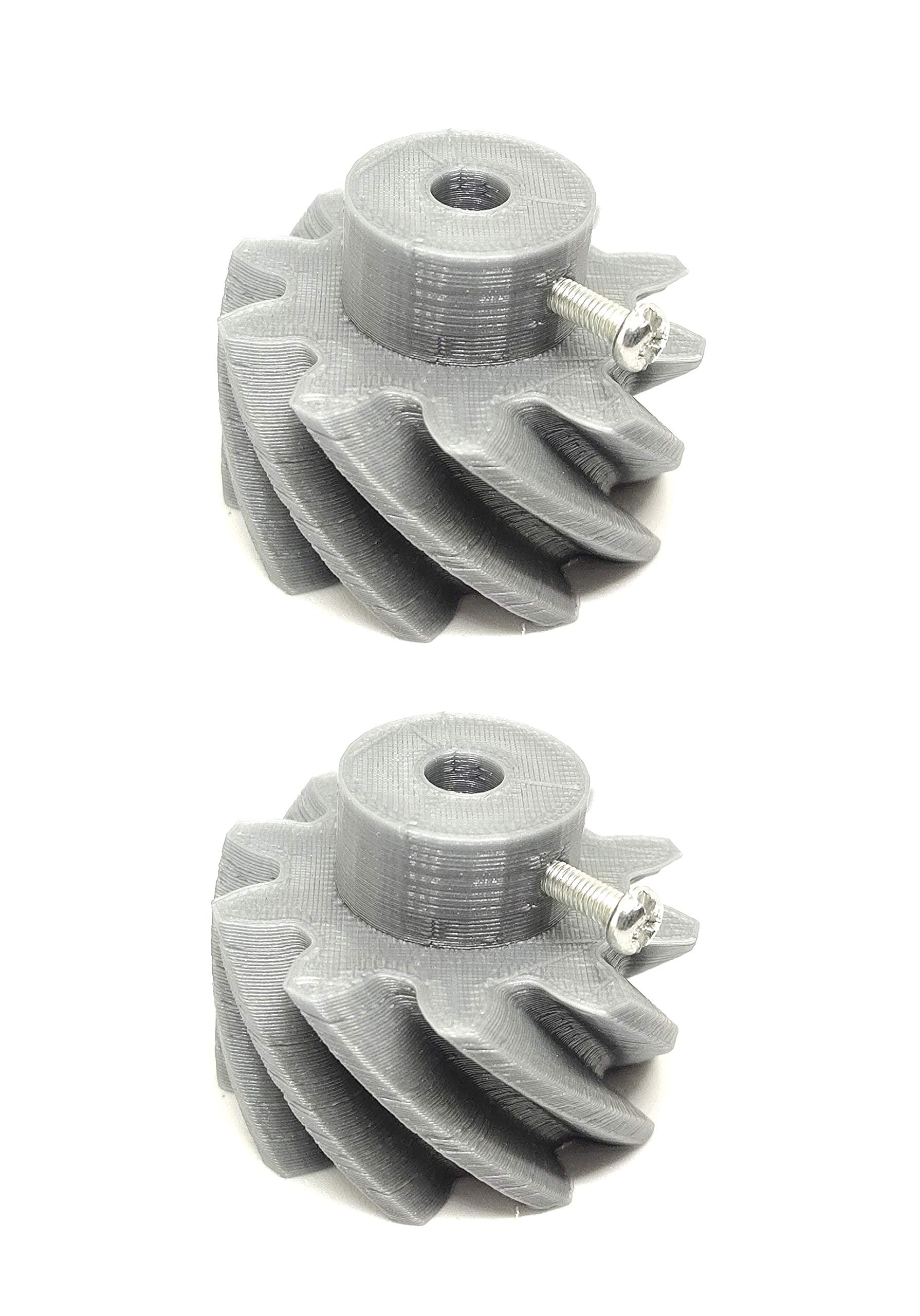 2pcs 3D Printed Left Helical Plastic Spur Gear 10 Teeth, 40mm dia, 20mm Width, 6mm hole, 45 degree Helix for DIY Projects