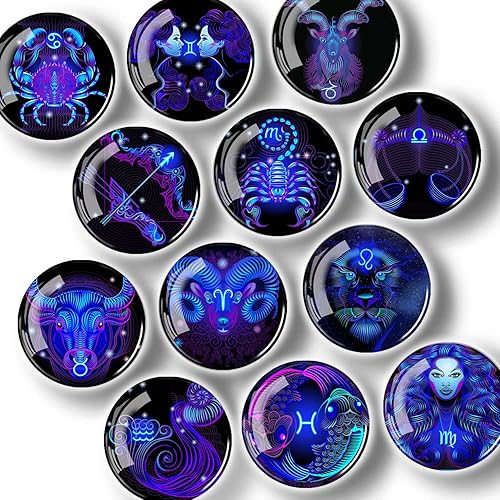 Miniatura 1 de Imanes decorativos para nevera, 12 imanes redondos de vidrio para refrigerador, imanes de pizarra blanca para gabinetes de oficina, calcomanías