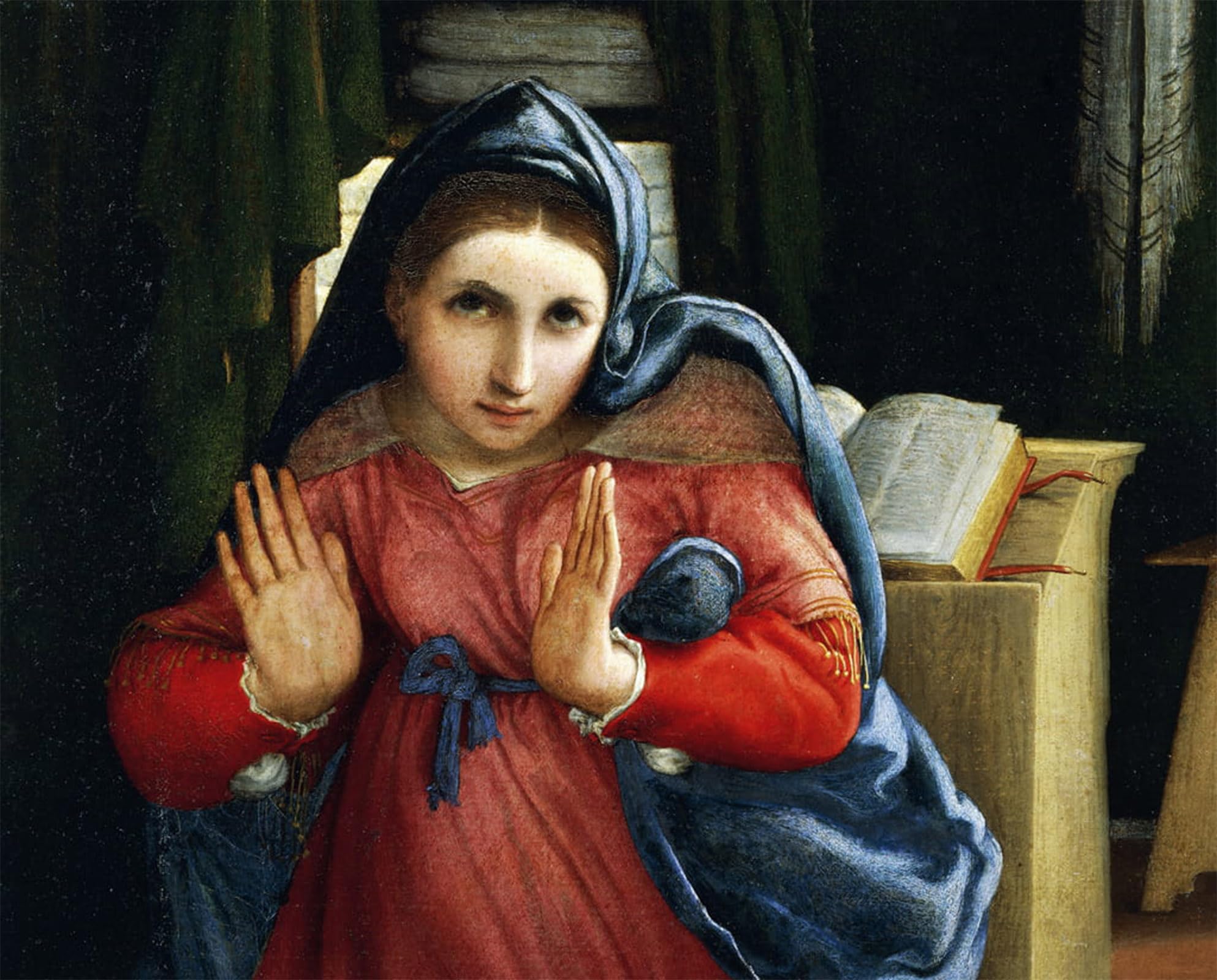 Posteriik No Frame Vintage Art Print Images Pictures Print The Virgin Announced Detail From The Annunciation By Famous Artist Modern Colour Posters For Office Home Decor 60X90cm