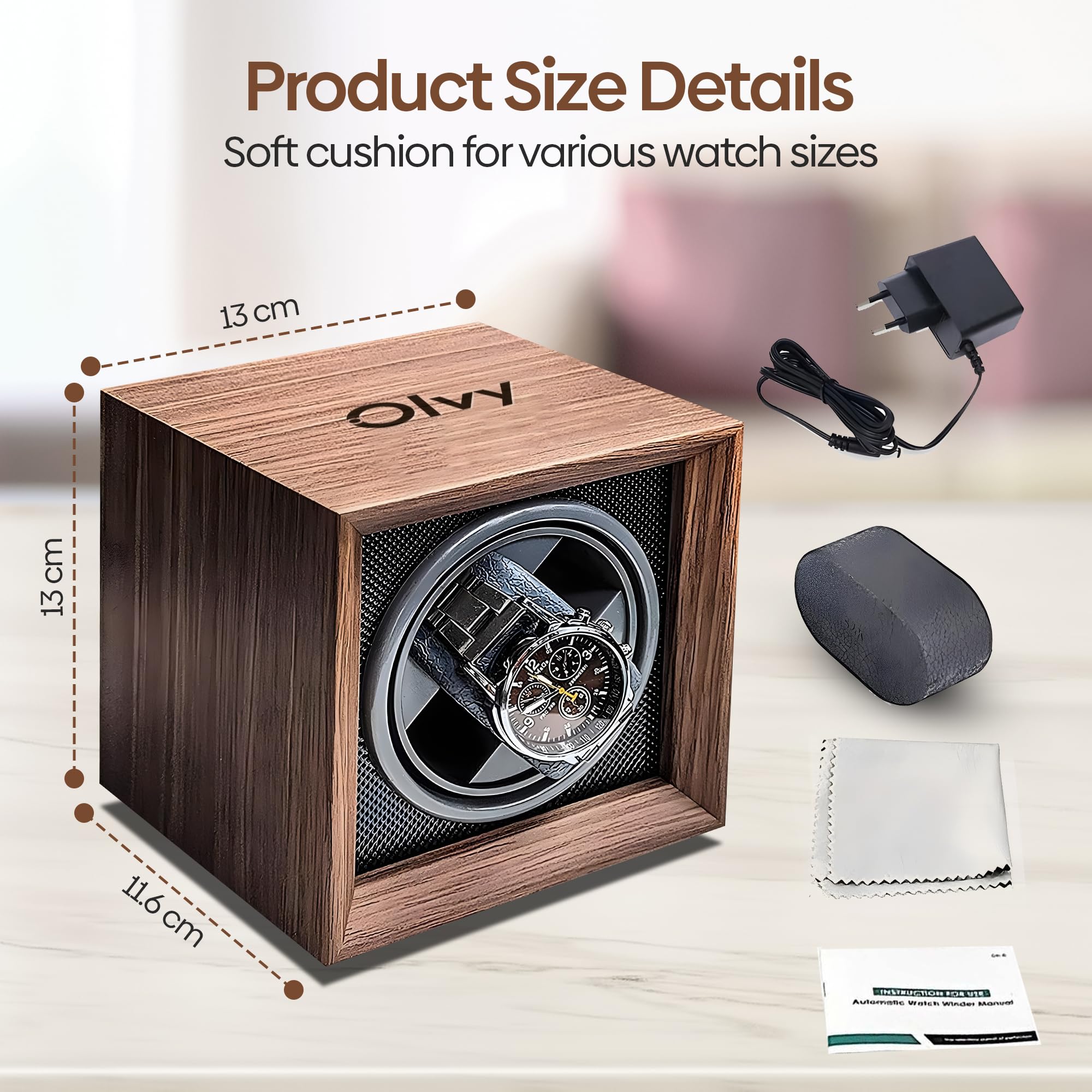 Olvy Uhrenbeweger für Automatikuhren, Extrem Leisem Motor, Watch Winder, Automatischer Uhrenbeweger, Watchwinder