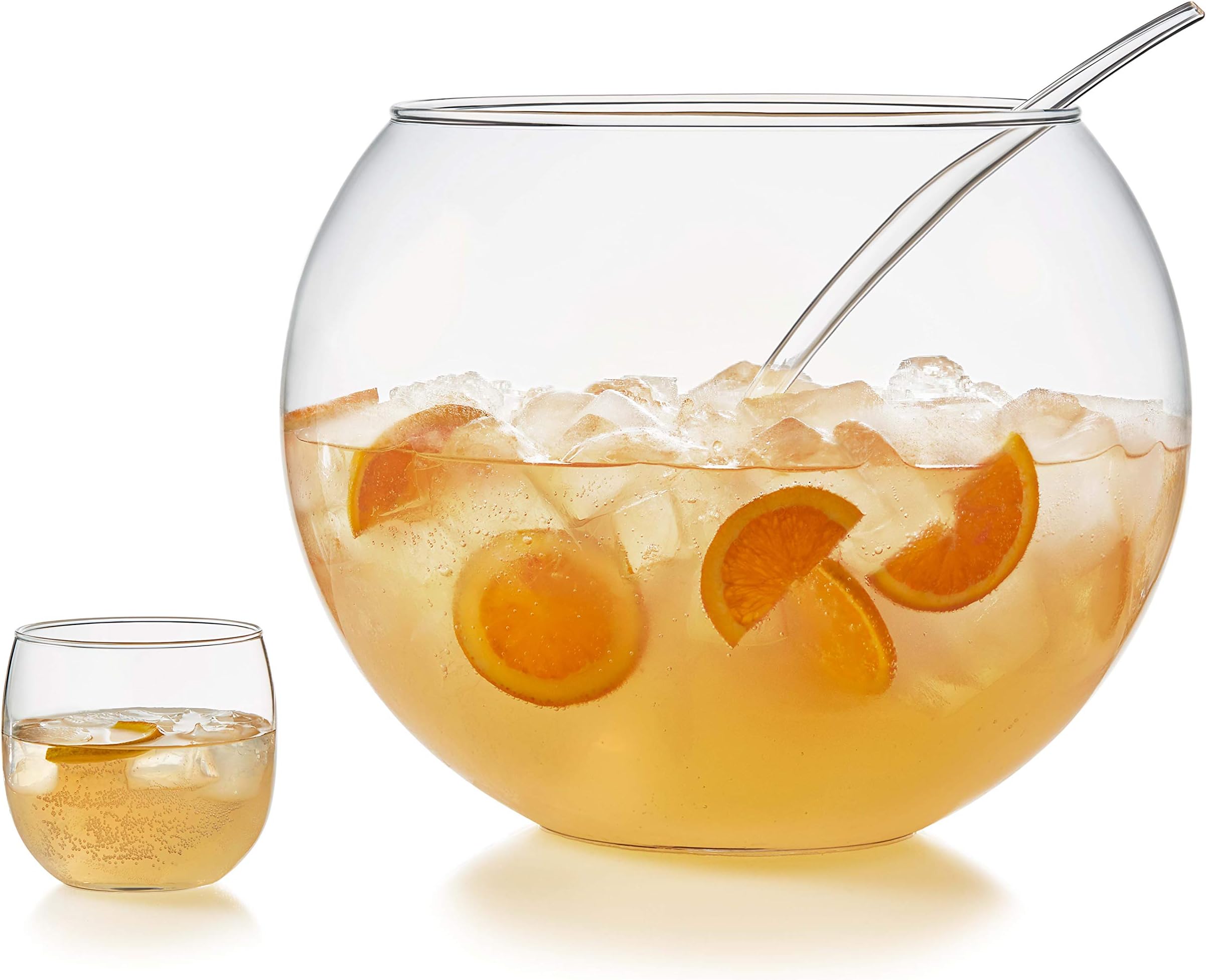 Libbey Selene Punch Bowl Set with 8 Punch Glasses, Punch Bowl and Ladle