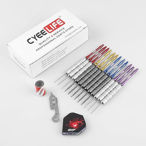 Miniatura 4 de CyeeLife 20222428g Steel tip Darts with Aluminum ShaftsSharpenerToolExtra Flights and Protectors