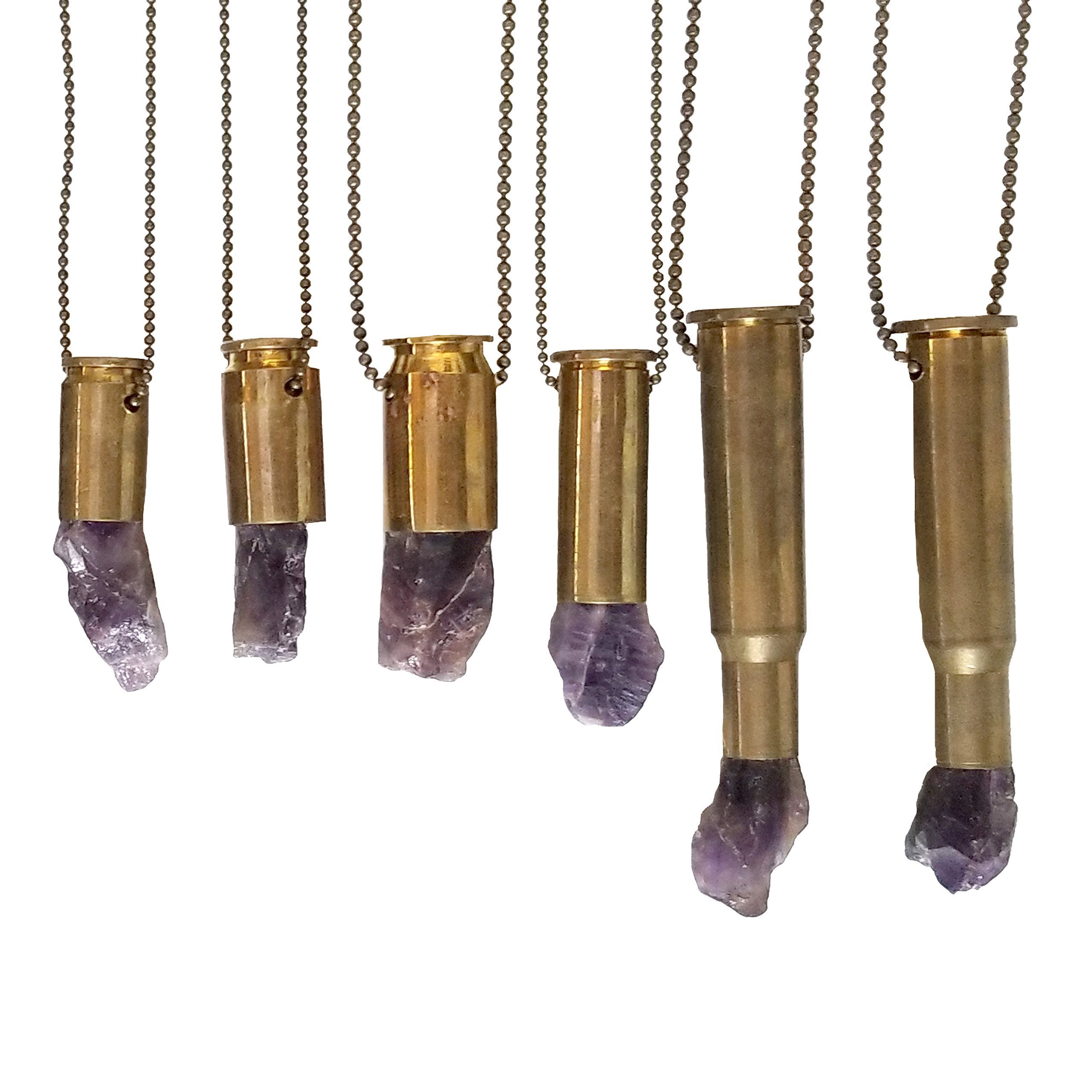 TOUGH LUXEE Amethyst Crystal Bullet Necklace
