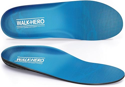 Walkhero - Plantillas ortopédicas para aliviar el dolor para fascitis plantar con soporte de arco alto, alivia la fatiga de pies planos y pies