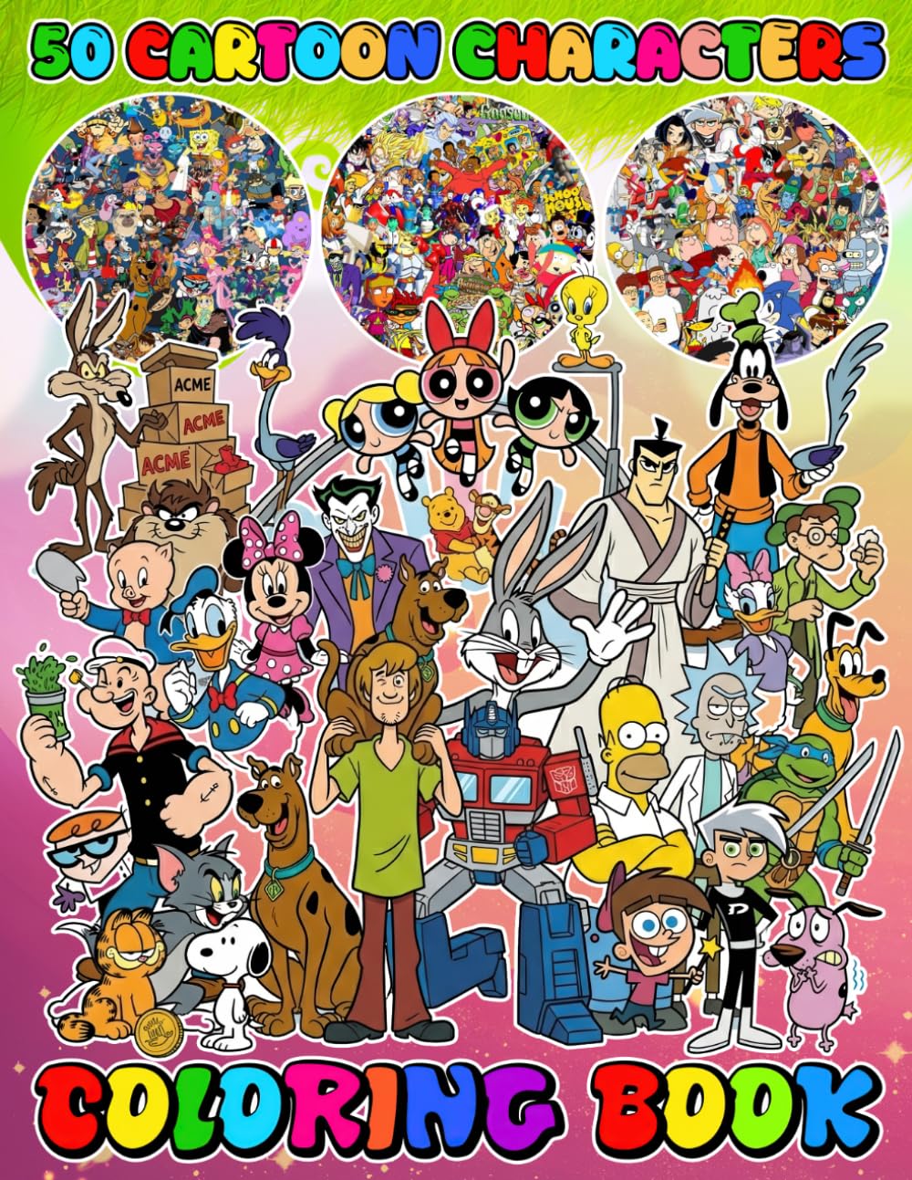 THE COLORING BOOK: JUMBO Drawing Pages Of Characters for Kids Ages 4-8 8-12 | +50 High Quality Coloring Pages for Stress Relief and Relaxation