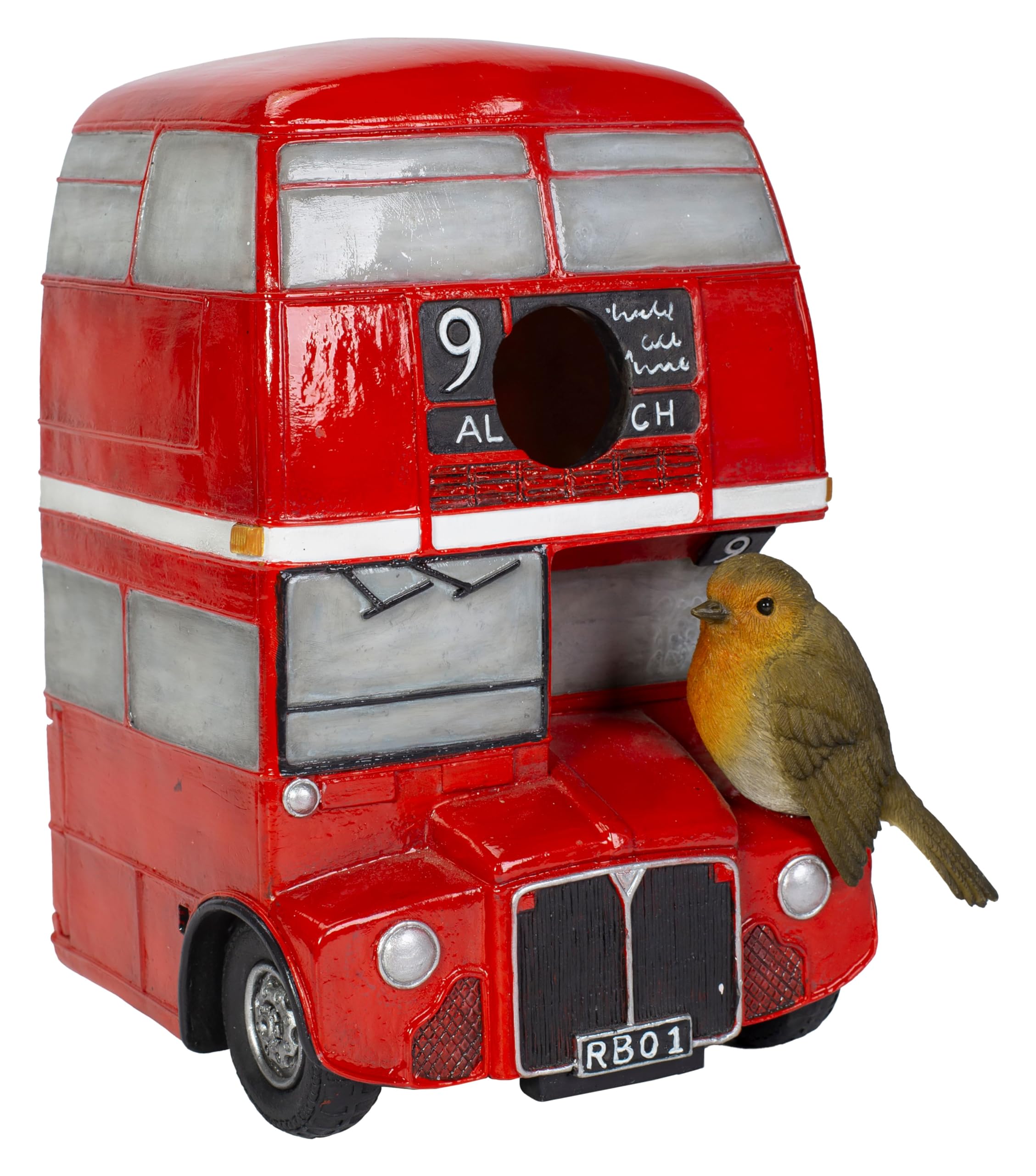 Vivid Arts - London Bus Robin Birdhouse - XBC-BH66-D