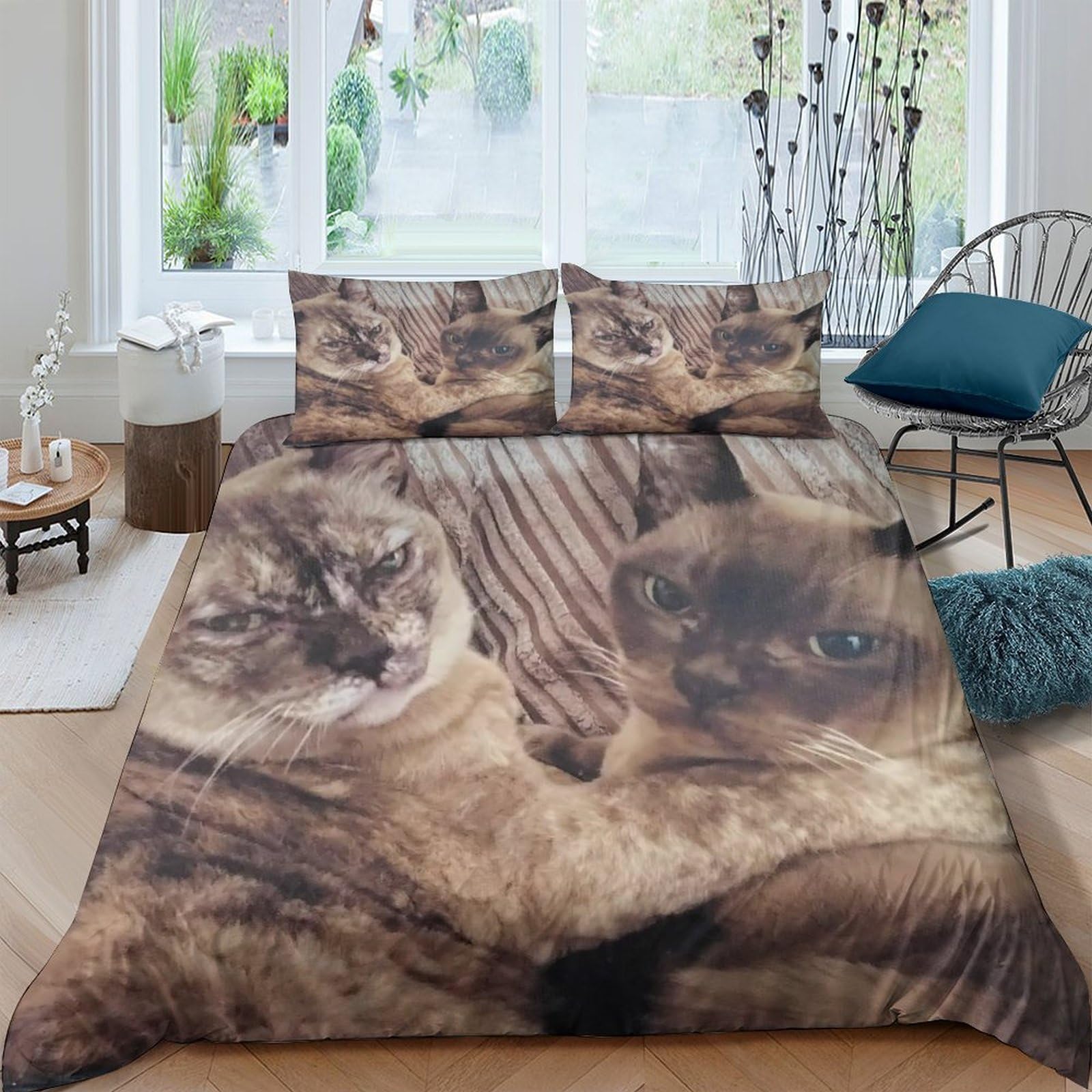 Ctjqhvkz Style-3 3D Printed Brown Tabby Cat Fitted Sheet Microfiber Soft Mattress Cover For Bedroom Decor Dorm Room Easy Care Single（135X200cm）