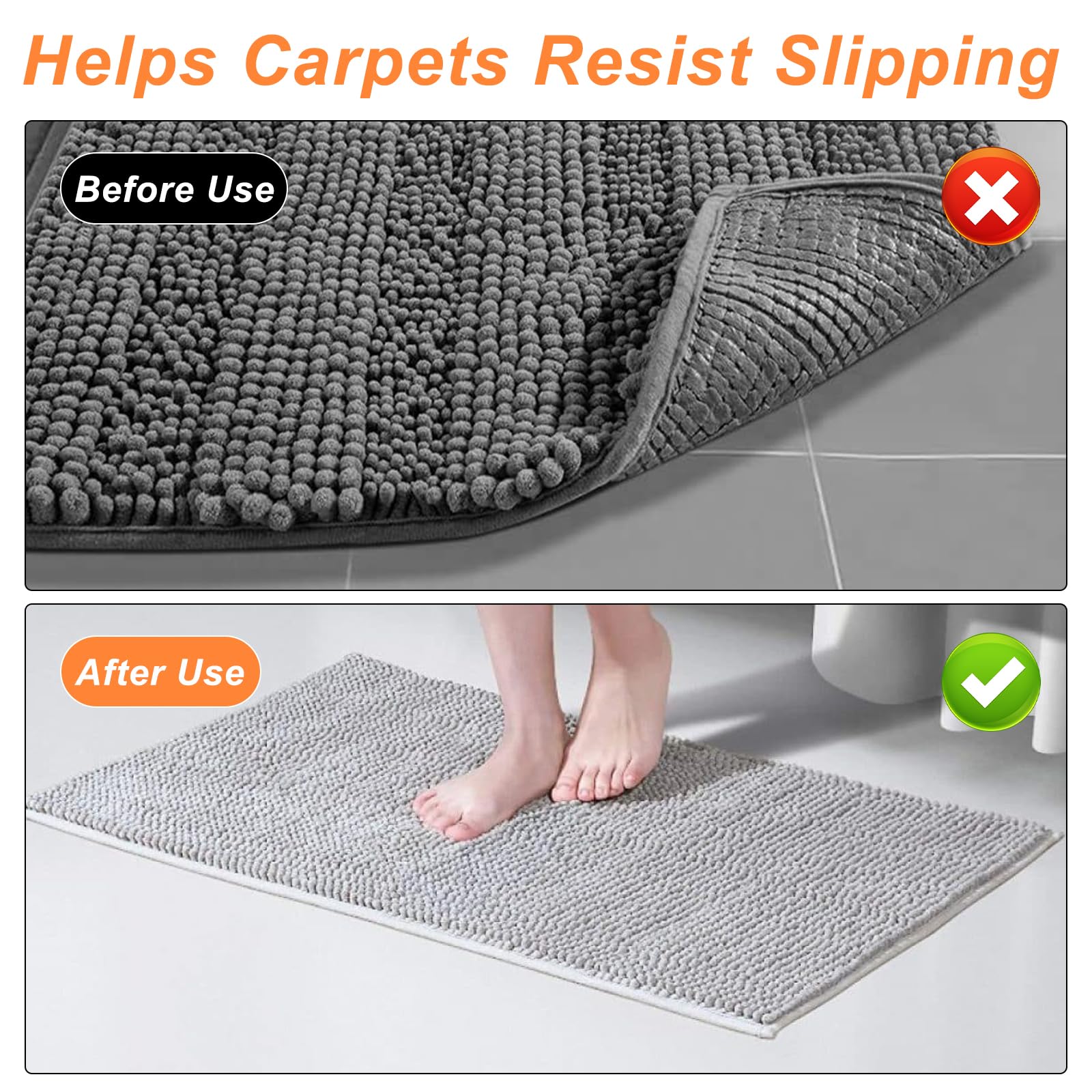Lot 4 Tapis Antidérapants Réutilisables – Adhérence Forte Sans Résidu – Anti-Gondolage Tapis Cuisine Salle De Bain