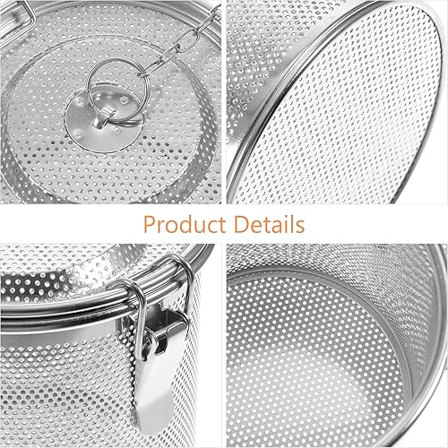 Miniatura 3 de Hemoton Colador de condimentos de acero inoxidable, filtro de bola de té, condimentos de sopa, cesta de separación, infusor de té de hojas sueltas
