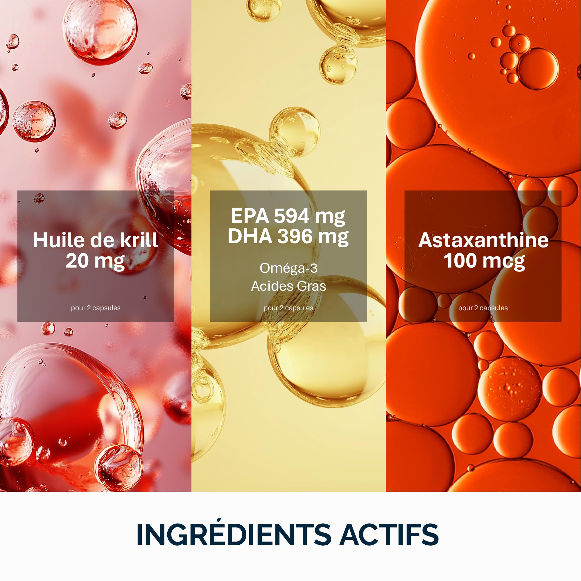 NFO OMEGA 3 KRILL OIL Astaxanthin [60 Gélules] Huile de krill de l'Antarctique avec huile de poisson de Norvège, Oméga 3 EPA & DHA, phospholipides et astaxanthine, En gélatine de peau de poisson