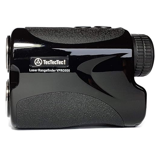 TecTecTec VPRO500 Golf Rangefinder with High-Precision, Laser Range Finder Binoculars with Pinsensor and Battery, Golf Accessories for Golfing and Hunting - Black
