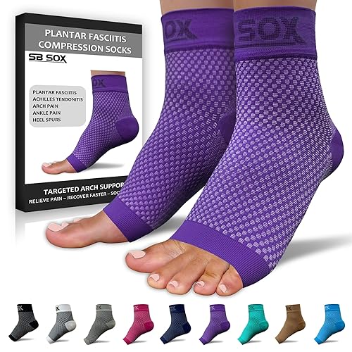 Miniatura 60 de SB Sox mangas para pie de compresión para hombres y mujeres - los mejores calcetines para fascitis plantar para el alivio del dolor de fascitis