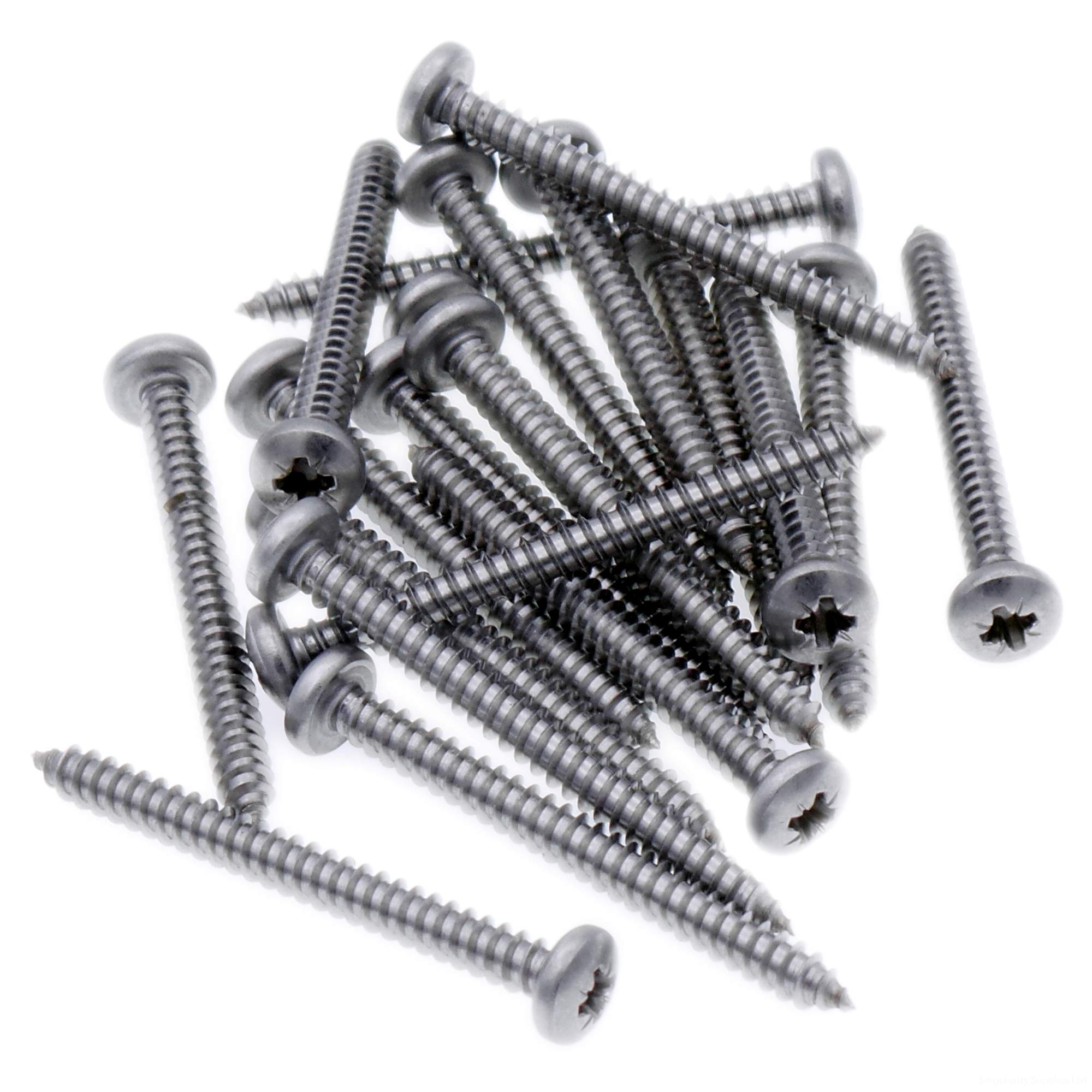 Singularity Supplies No.14 X 0.625 (6.3Mm X 16Mm) Pozi Pan Self-Tapping Screw - Stainless Steel (A2) (Pack Of 20)