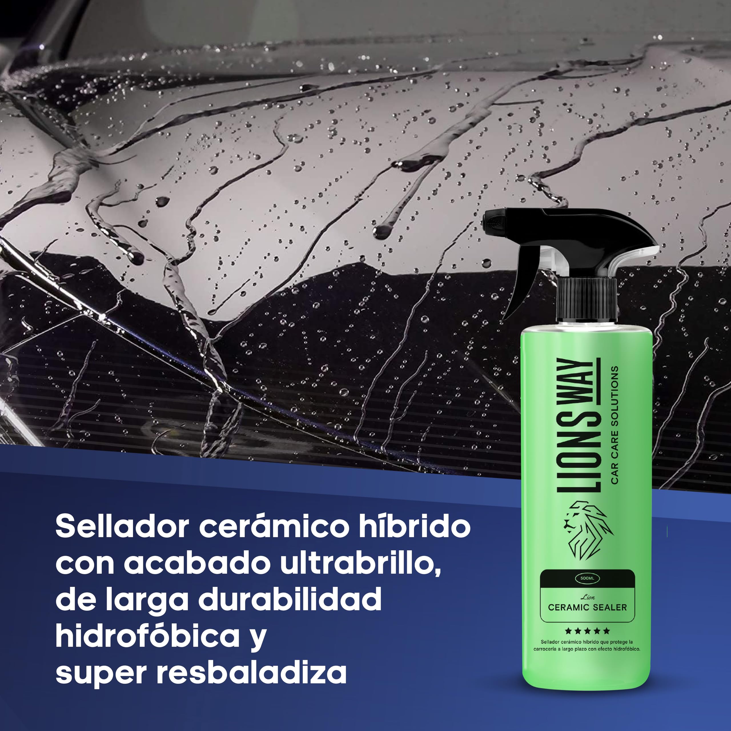 Traitement Céramique Hydrophobe LionsWay – Protection Longue Durée Pour Carrosserie Et Vitres, Effet Brillant Et Déperlant - 7