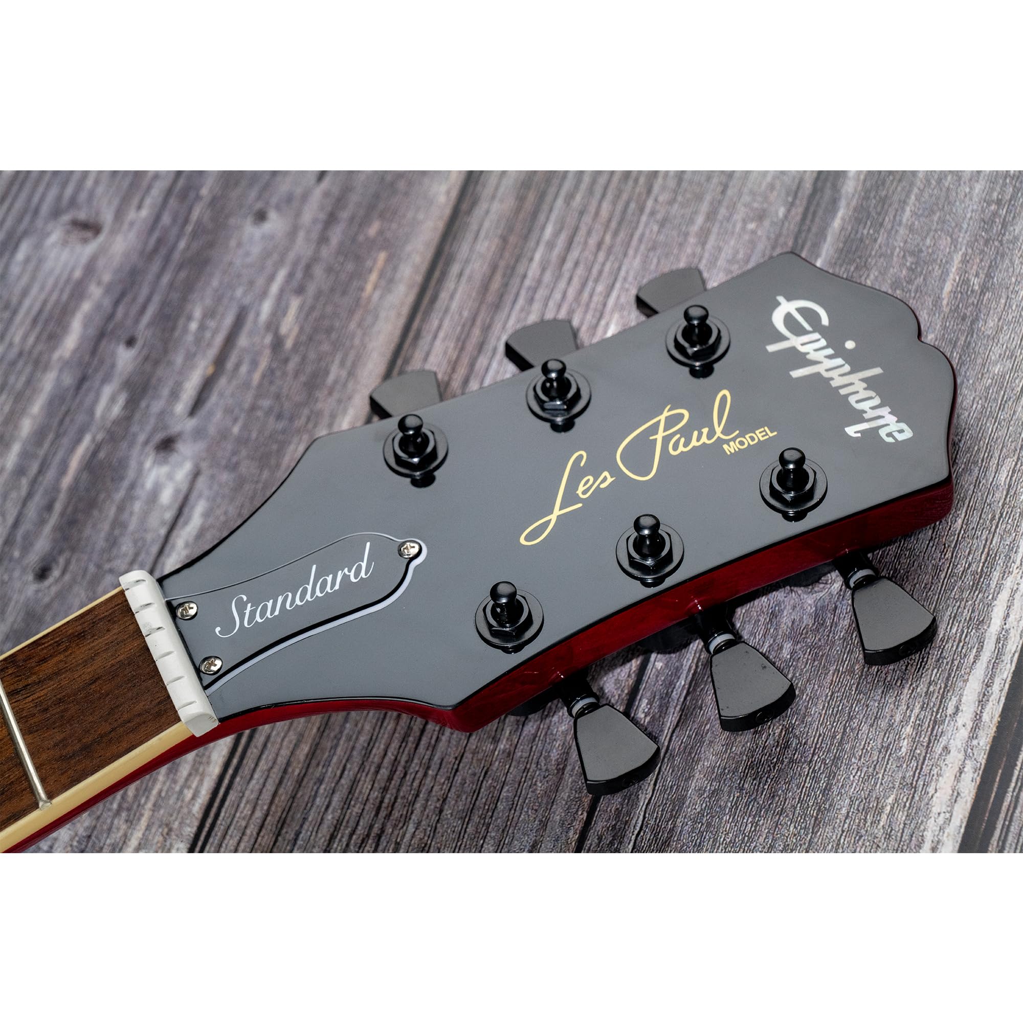 Musclily Economy 3L3R Roto Style Sealed Chitarra Meccaniche Set per Epiphone Les Paul SG ES, Keystone Button Nero