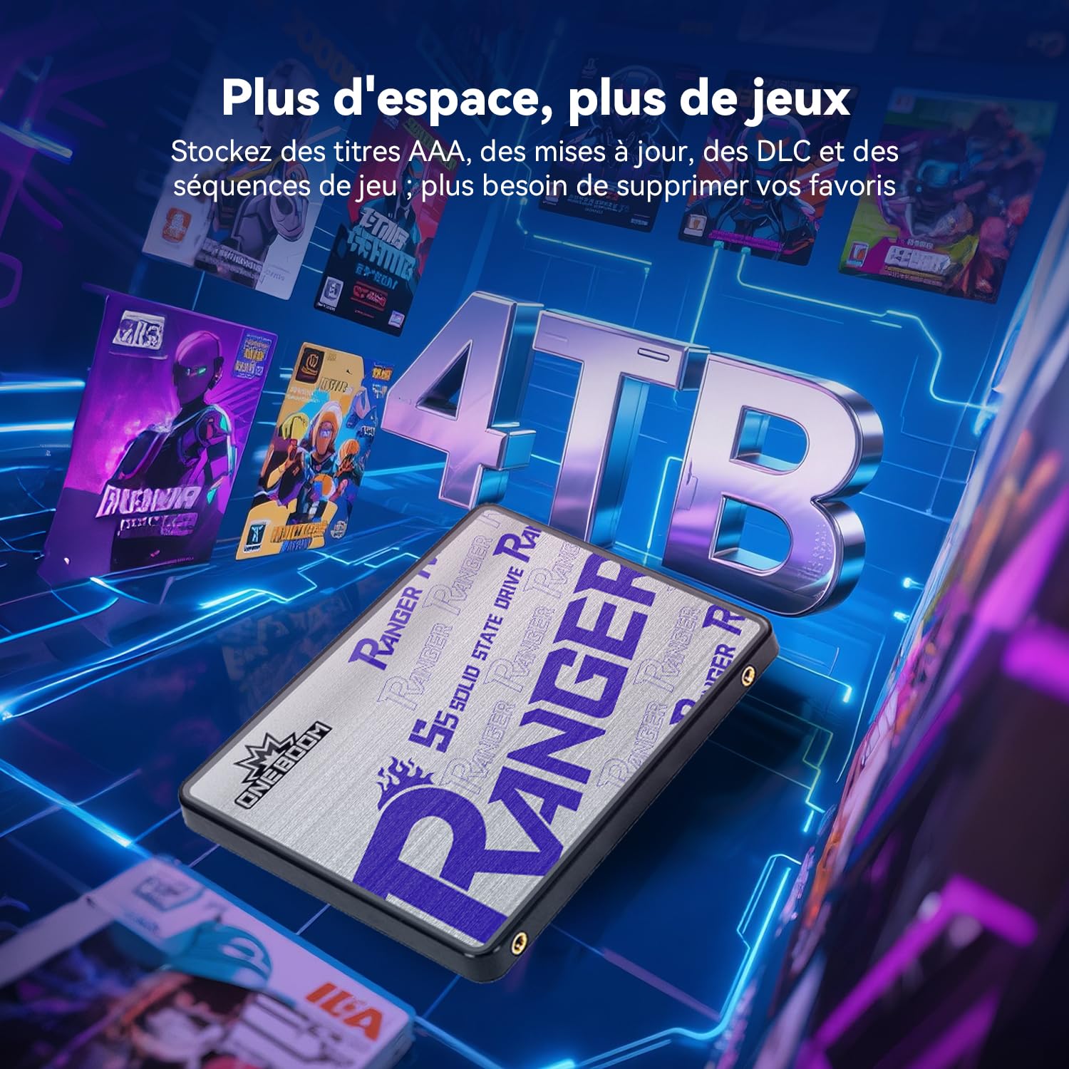 KingSpec OneBoom SSD 2To 2,5 Pouces SATA III 6 Go/s Disque Dur Interne SSD, Vitesse de Lecture jusqu'à 550 Mo/s - pour PC/Ordinateur Portable/PS4