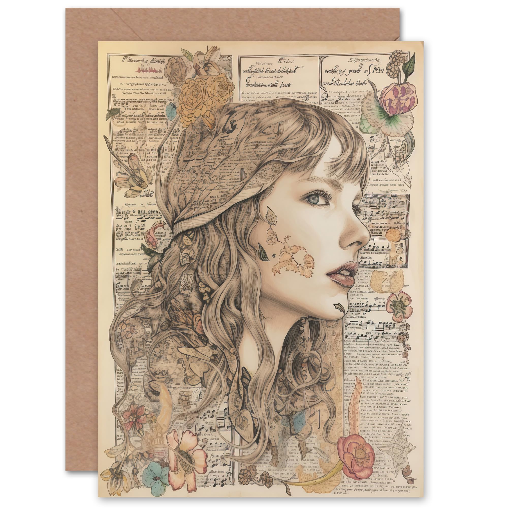 Artery8 Greeting Card - Pop Star Theme - Beige
