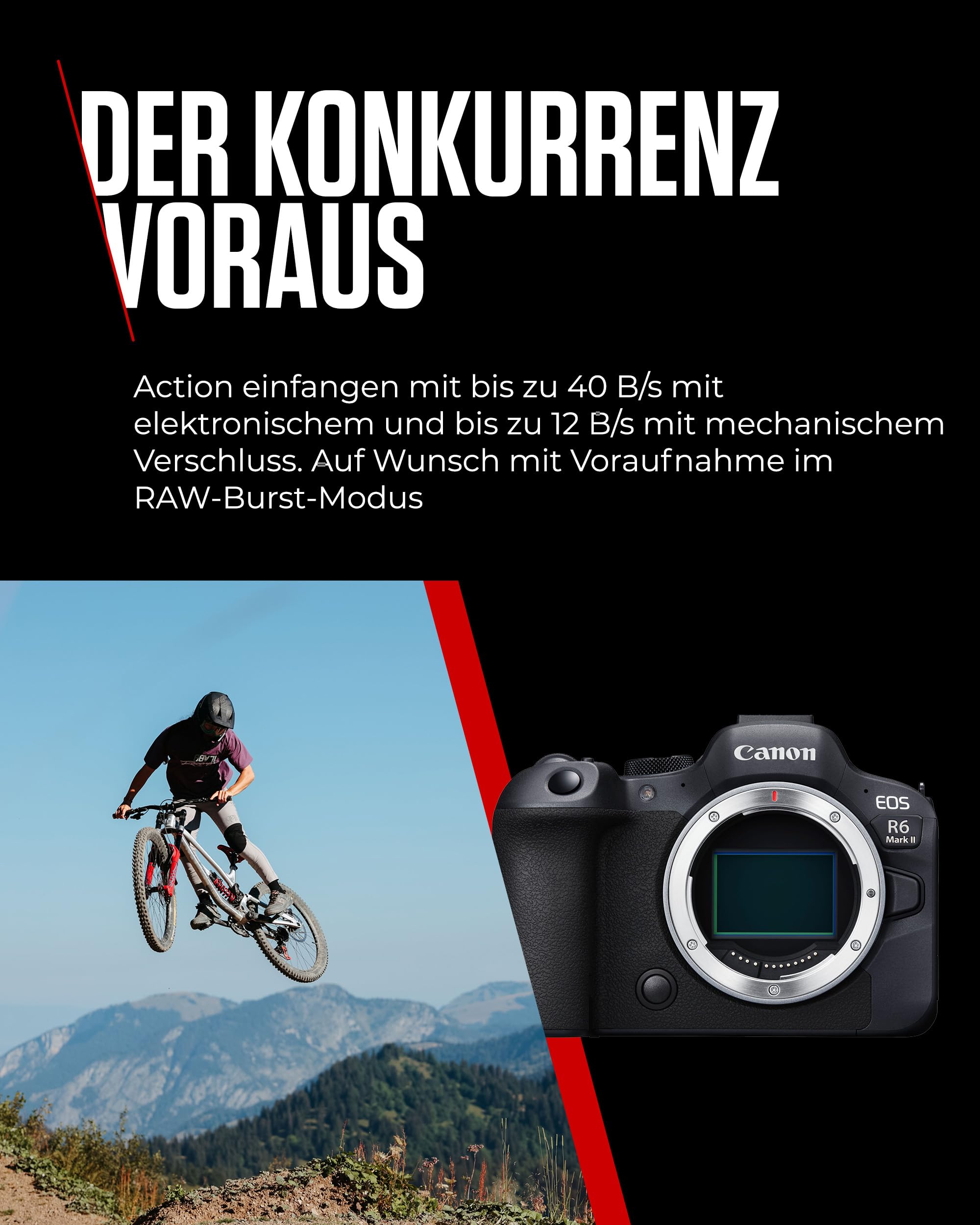 Canon EOS R6 Mark II Systemkamera Spiegellose Vollformat 4K Video 40 Bilder/Sekunde Wi-Fi Bluetooth