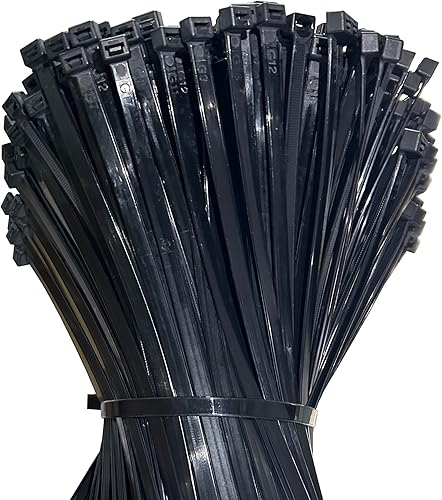 Miniatura 7 de Bridas de cremallera de 200 libras resistentes de 18 pulgadas, 350 piezas, bridas negras grandes, cremalleras gruesas resistentes al calor, bridas