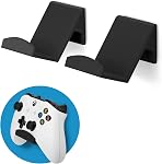Brainwavz Game Controller Wall Mount Stand Holder (2 Pack) Compatible With XBOX ONE SWITCH PS4 STEAM PC NINTENDO, Universal Gamepad Accessories - No screws, Stick on, Black By Brainwavz (V2 - Improved Adhesion) UGC1