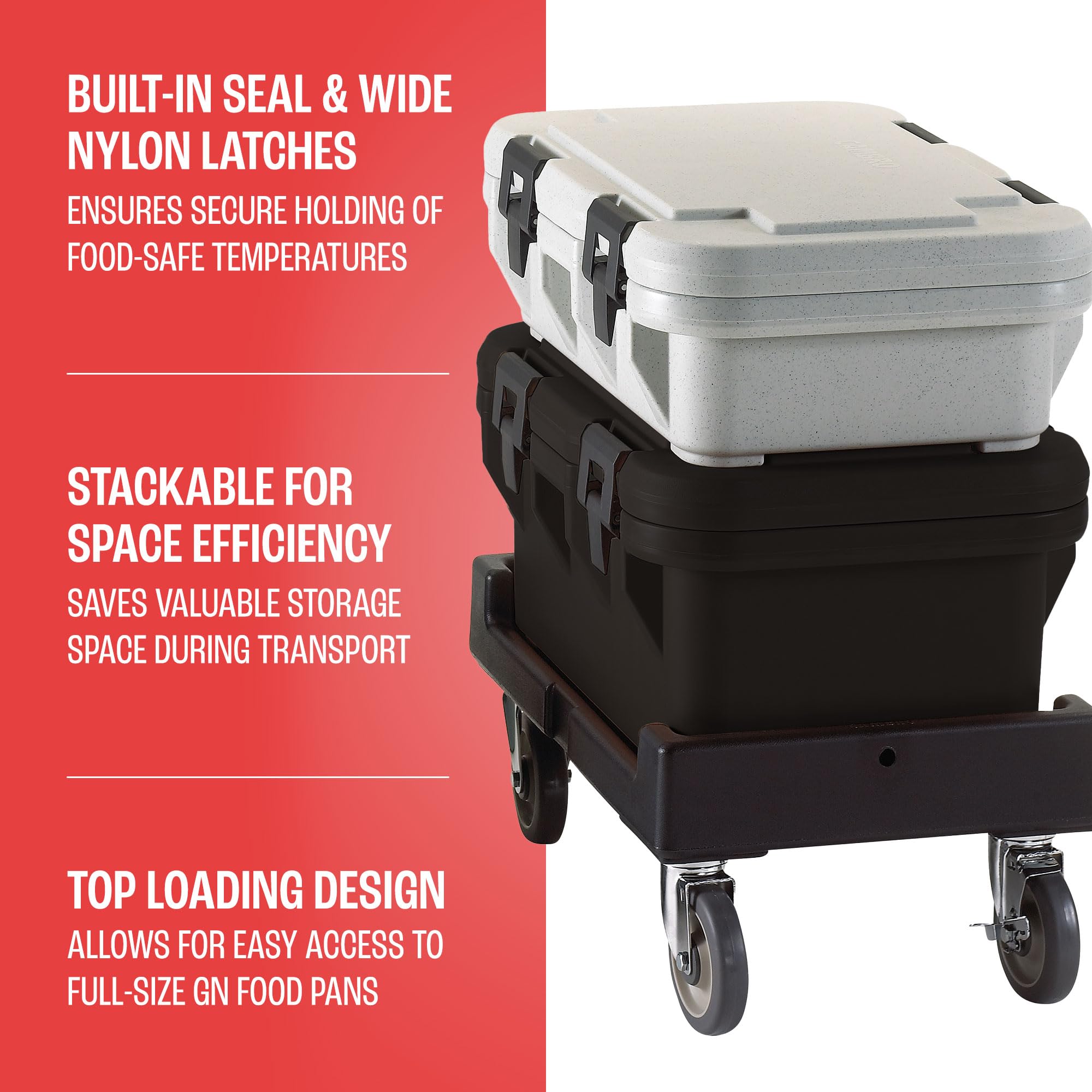 Cambro UPCS180110 Camcarrier UPCS Capacidad 1 Tamaño Completo 8" Deep Pan Negro Caja de 1