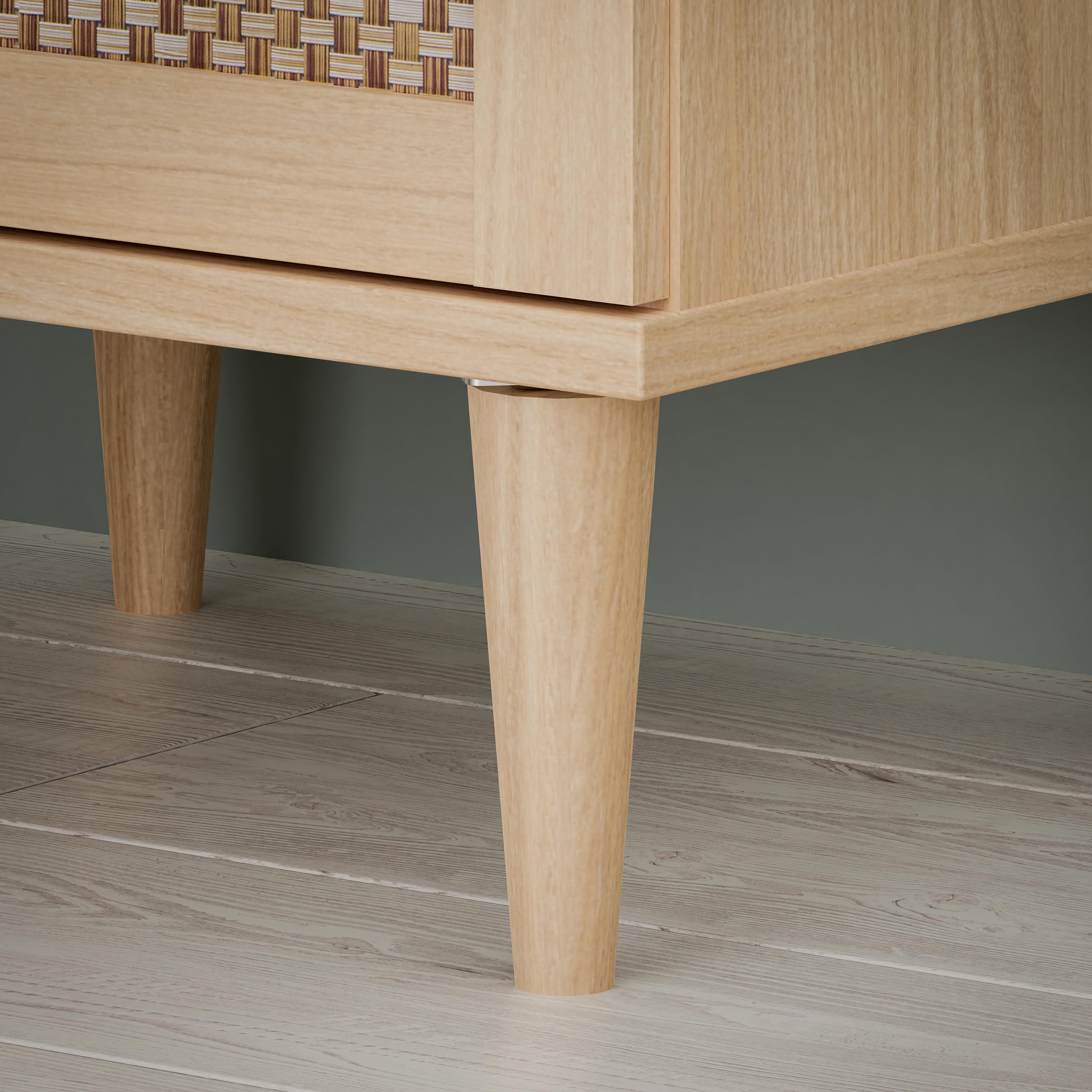 Forte CALASETTA Garderobe 90, 1 Schubladen, 1 Tür, mit Spiegel, Kleiderstange und Ablageflächen, Holzwerkstoff, Elegancia Eiche Holzdekor | Technorattan, 90,4 cm breit x 198 cm hoch x 41,4 cm tief