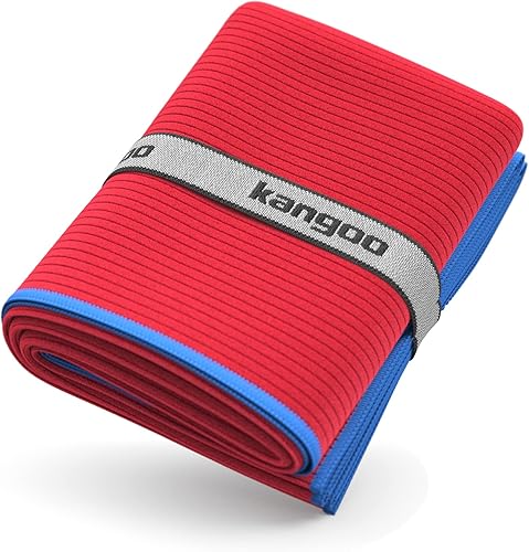 Kangoo - Toalla de microfibra acanalada, súper absorbente y de secado rápido, adecuada para viajes, playa, campamento, gimnasio, piscina, yoga (rojo)