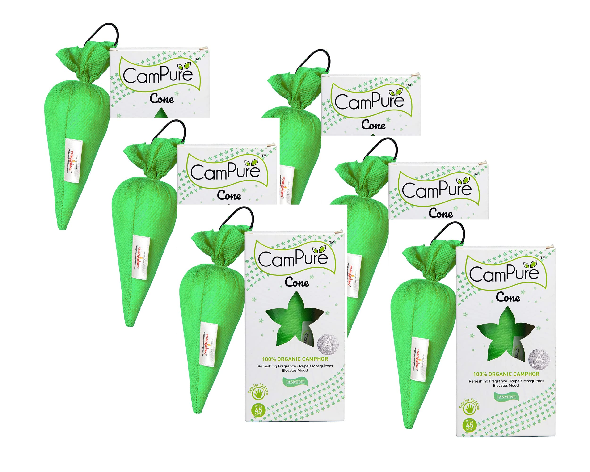 CamPure Camphor Cone (Jasmine) | Pack of 6 | Room, Car and Air Freshener & Mosquito Repellent (B0C1VDLTDX) Amazon Price History, Amazon Price Tracker