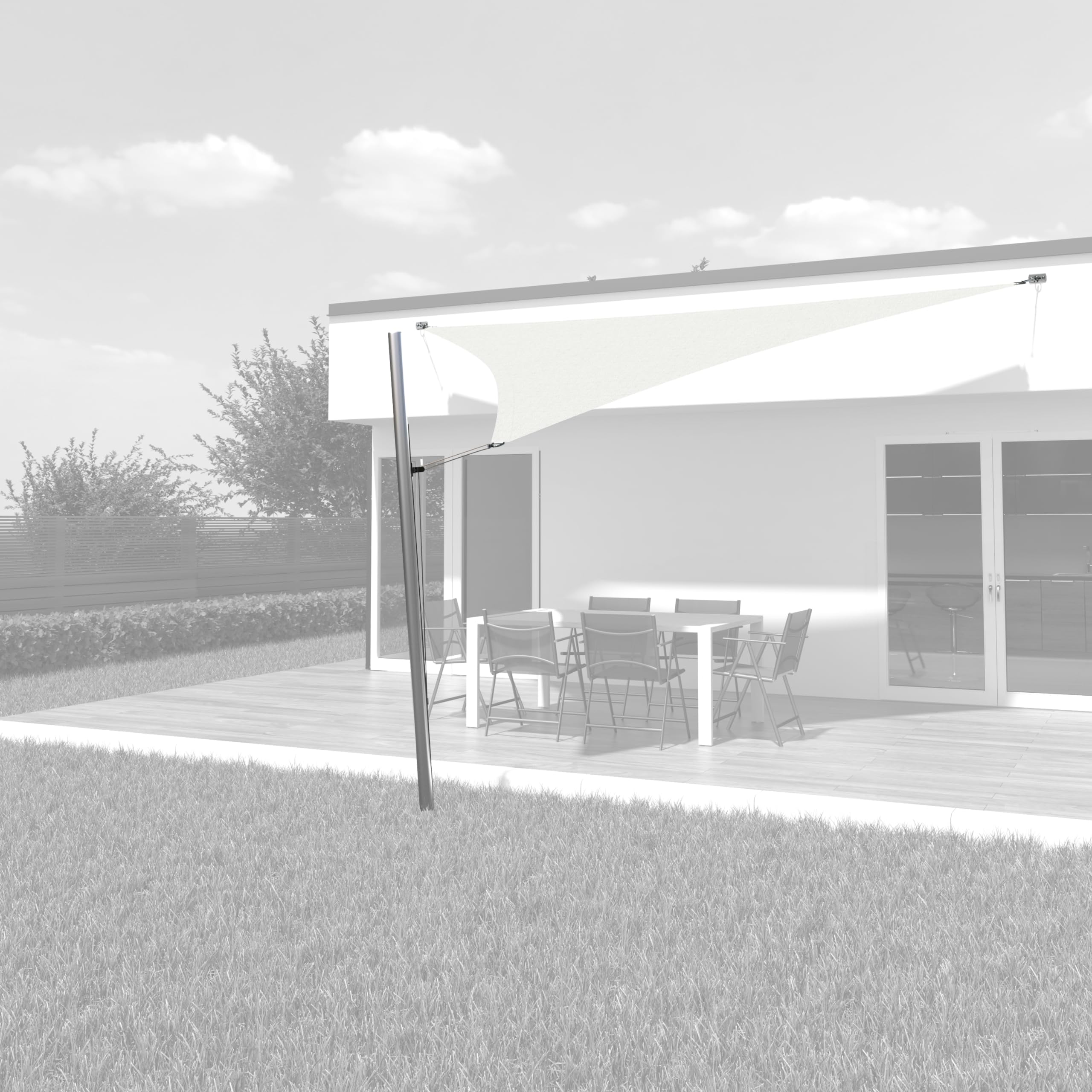 Tenda parasole triangolare 3,6 x 3,6 x 3,6 m, protezione UV al 95%, densità per patio, giardino, pergolato, cortile - colore sabbia | Leroy Merlin
