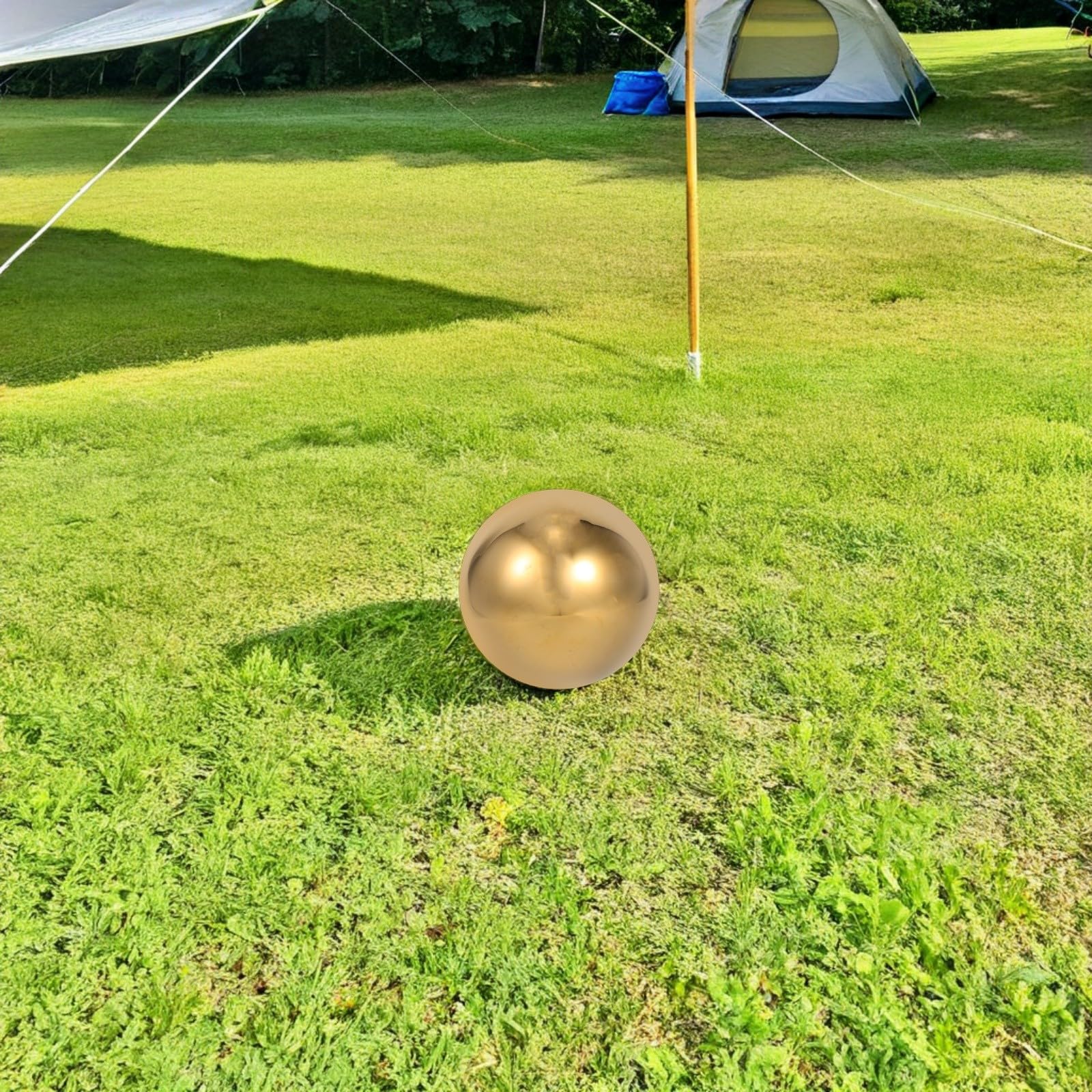 Goldene Edelstahl Gartenreflexionskugel Hochglanzpoliert Dekorativ