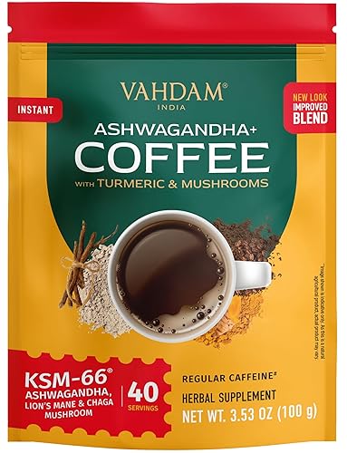 VAHDAM - Mezcla instantánea de café de cúrcuma (3.5 onzas/40 porciones) sin gluten, sin OGM, rico en curcumina, empaquetado en una lata, disponible en Yaxa Guatemala