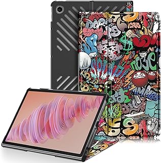 جراب حماية لجهاز لينوفو تاب بلس 11.5 بوصة 2024، موديل TB351FU، جراب ثلاثي الطي من الجلد الصناعي من فاشون مانيا، TB351FU