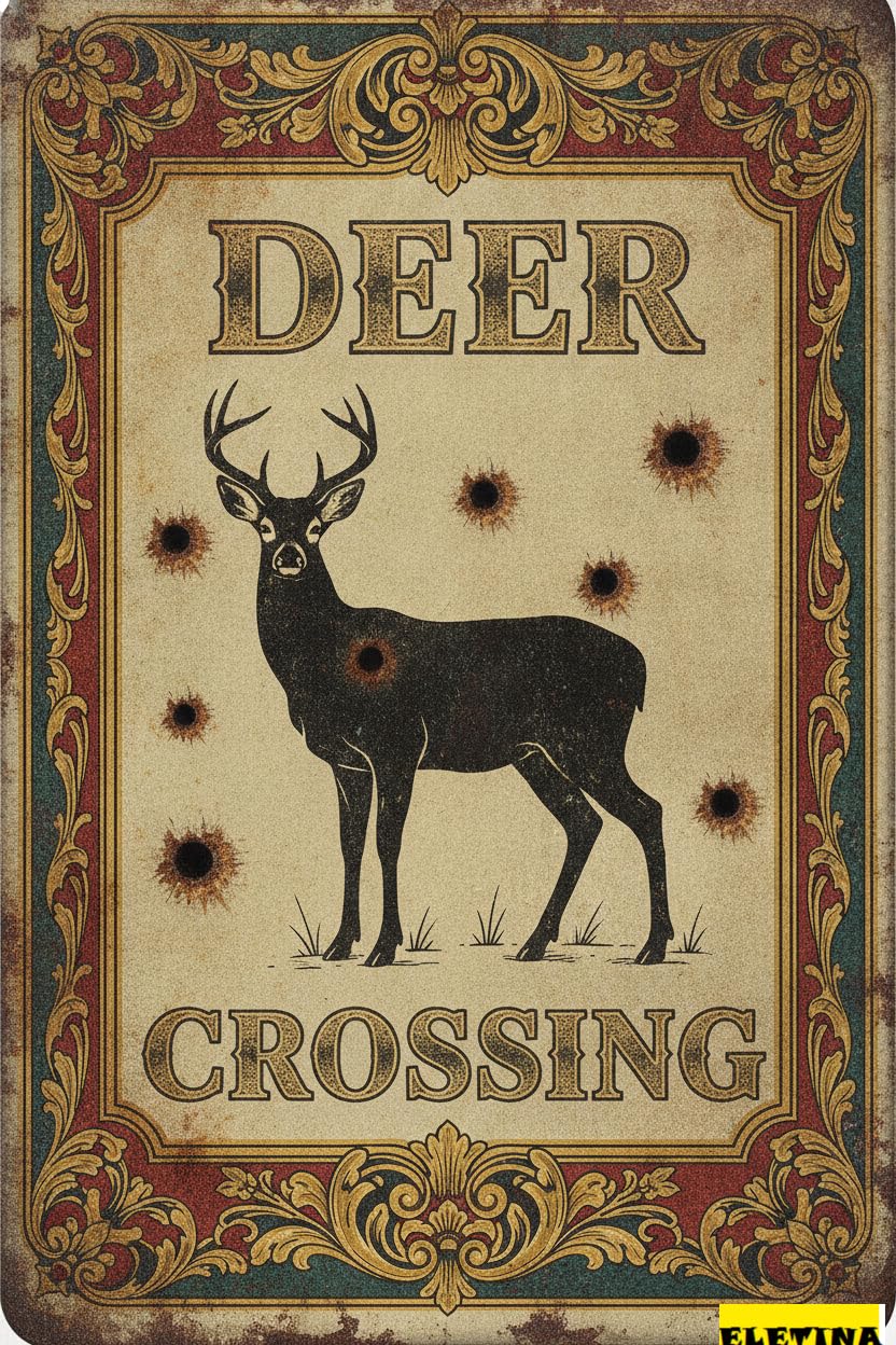 Personalized Sign for Man Cave Metal Warning Deer Crossing Aluminum Art S Vintage Street Caution Warning Beware Aluminum Driveway High Way Street Gate Yard 8x12in Private Property Decorative