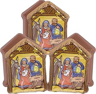 Nativity Themed Milk Chocolate, Festive Christmas Candy, Holiday Stocking Stuffer Treats, 0.44 Ounces (Pack of 3)