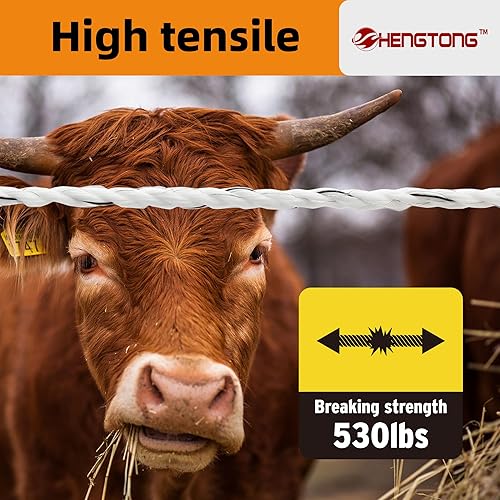 Miniatura 7 de Cuerda eléctrica de polietileno de 656 pies (656.2 ft), 14 de pulgada (0.236 in) de polietileno portátil mejorado, 6 conductores SS fuertes de 0.007